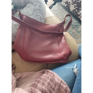 Red Leather COACH Legacy Slim Duffle Bag / Shoulder Bag